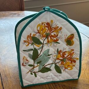 Vintage EUC Portmeirion Floral Honeysuckle Quilted Tea Cozy with Green Trim